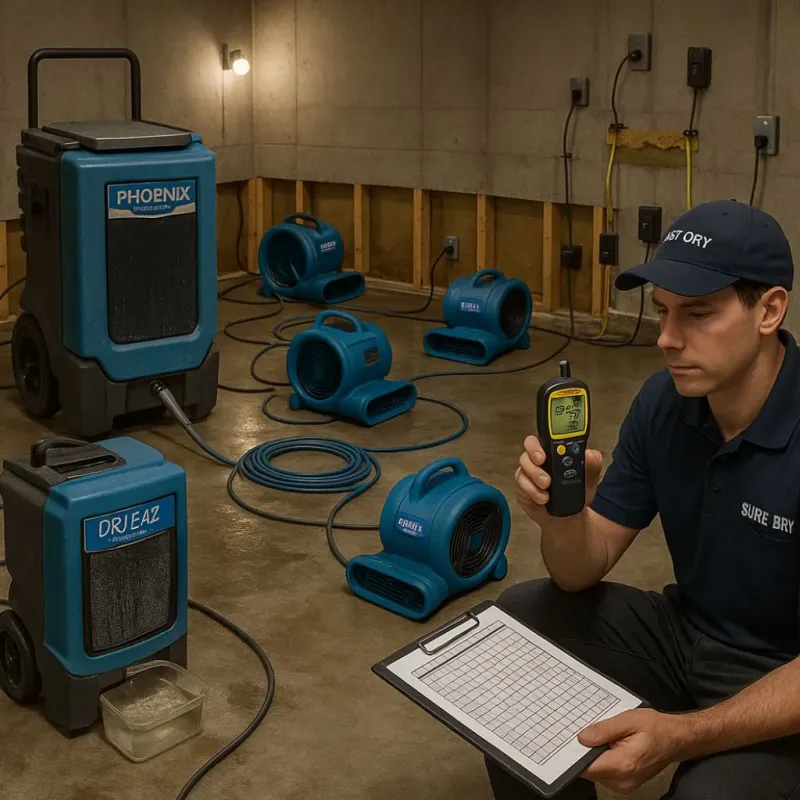 Structural Drying and Dehumidification process in Eielson Air Force Base, AK